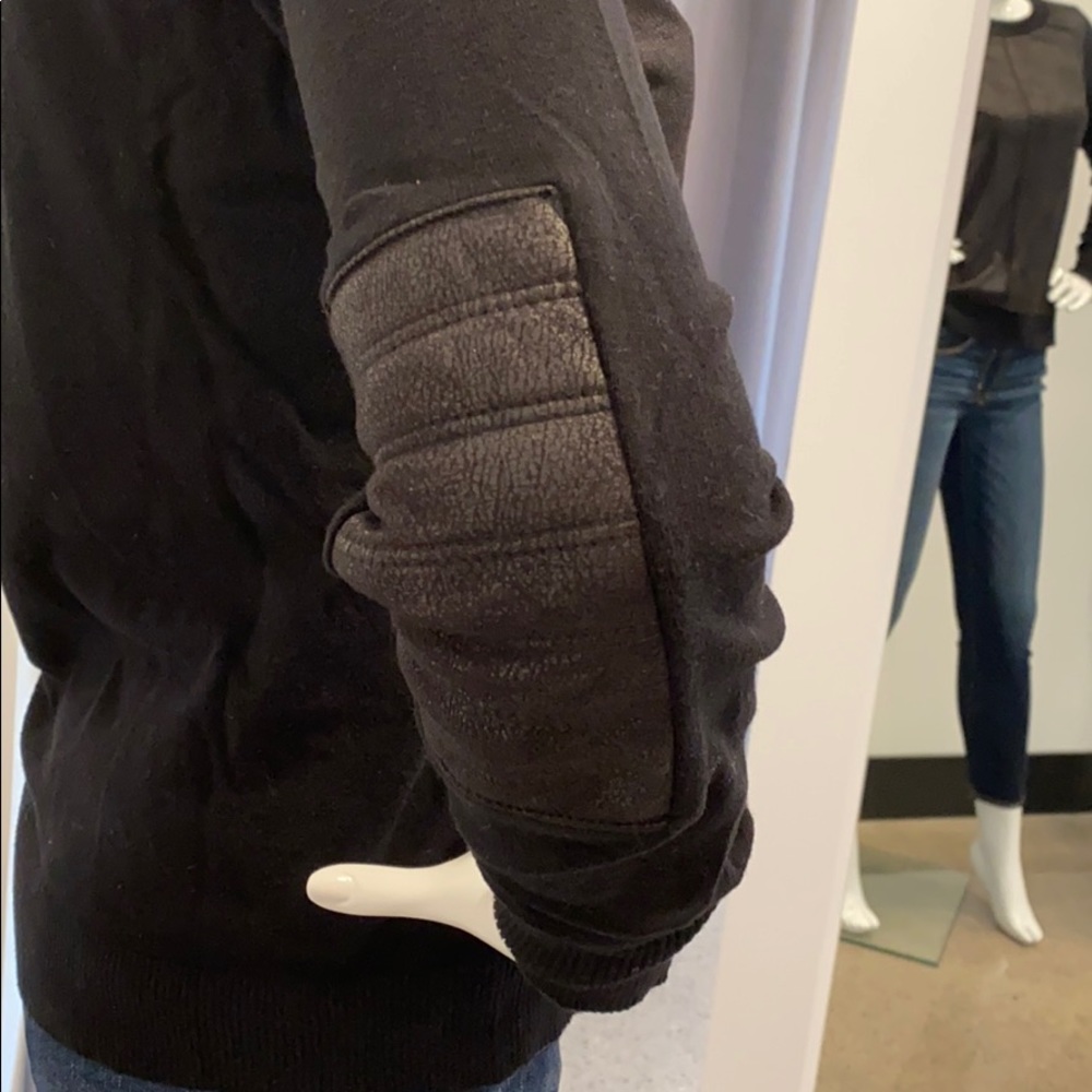 Express Leather Look Sweater Elbow Patch Detail - image 4